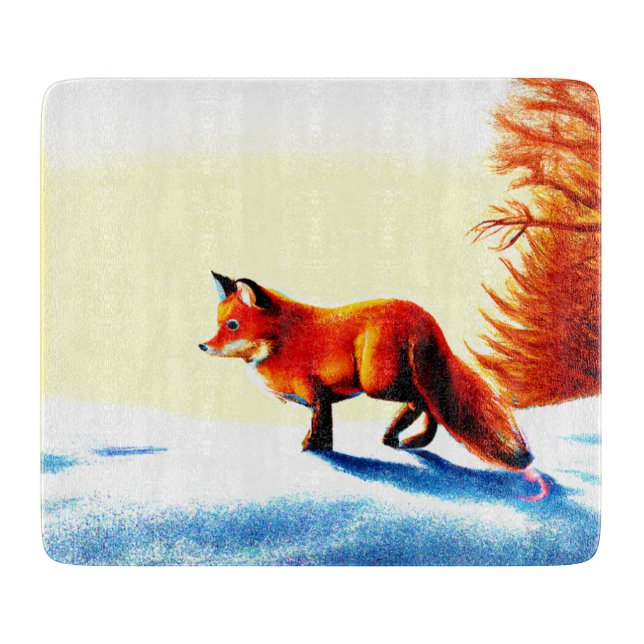 Cute Painting Of a Red Fox. Buy Now Cutting Board (Front)