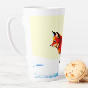 Cute Painting Of a Red Fox. Buy Now Latte Mug