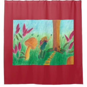 Cute Painting of Fairy Blessing a Tree Home Shower Curtain