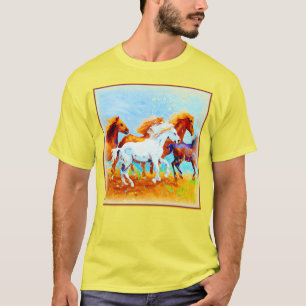 Cute Painting Of Running Horses. Buy Now T-Shirt