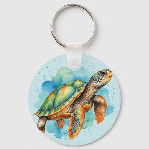 Cute Painting Turtle Key Ring