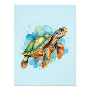 Cute Painting Turtle Photo Print