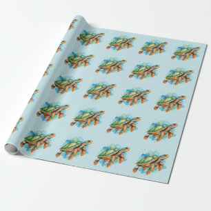 Cute Painting Turtle Wrapping Paper
