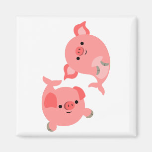 Cute Pair of Cartoon Merpigs Magnet