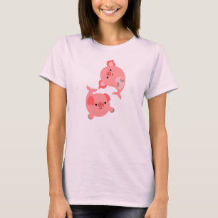 Cute Pair of Cartoon Merpigs Women T-Shirt
