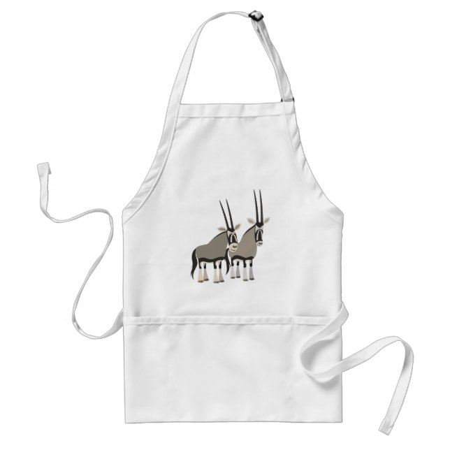 Cute Pair of Cartoon Oryxes Apron (Front)