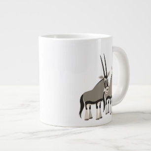 Cute Pair of Cartoon Oryxes Jumbo Mug