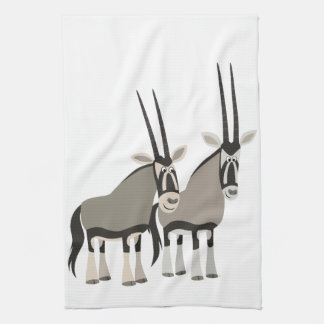 Cute Pair of Cartoon Oryxes Kitchen Towel