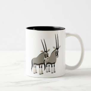 Cute Pair of Cartoon Oryxes Mug