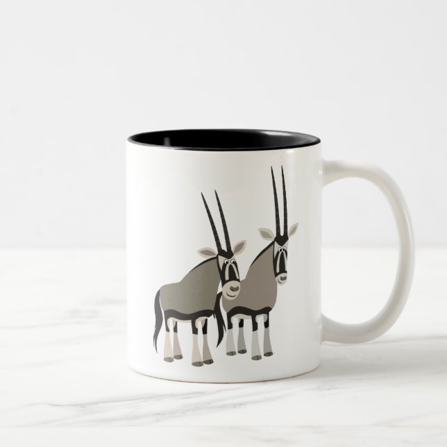 Cute Pair of Cartoon Oryxes Mug (Right)