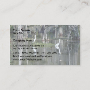 Cute Pair Of Louisiana Herons In Water Near Morgan Business Card