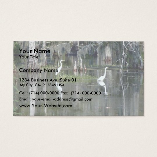 Cute Pair Of Louisiana Herons In Water Near Morgan Business Card