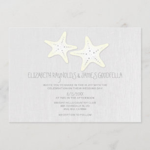 Cute Pair of Starfish Wedding Invitations