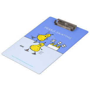 Cute Pairs Figure Skating Funny Pears Cartoon     Clipboard