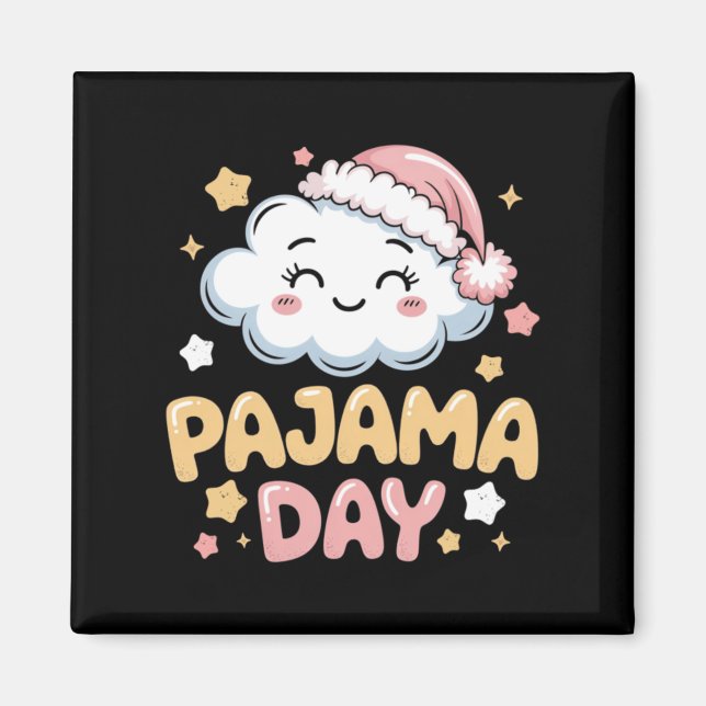 Cute Pajama Day Cloud Cartoon Art Magnet (Front)