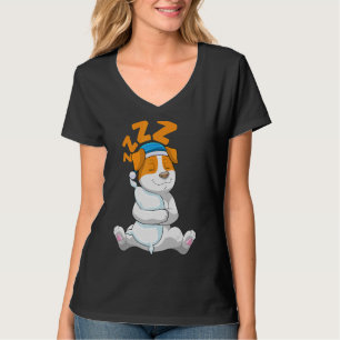 Cute Pajama for Women Nigh Sleeping Dog T-Shirt