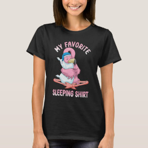 Cute Pajama for Women  Nigh Sleeping Flamingo 1 T-Shirt