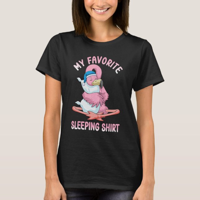 Cute Pajama for Women  Nigh Sleeping Flamingo 1 T-Shirt (Front)