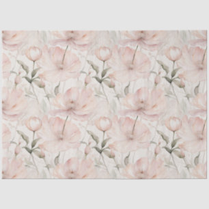 Cute Pale Pink Watercolor Peonies Tissue Paper