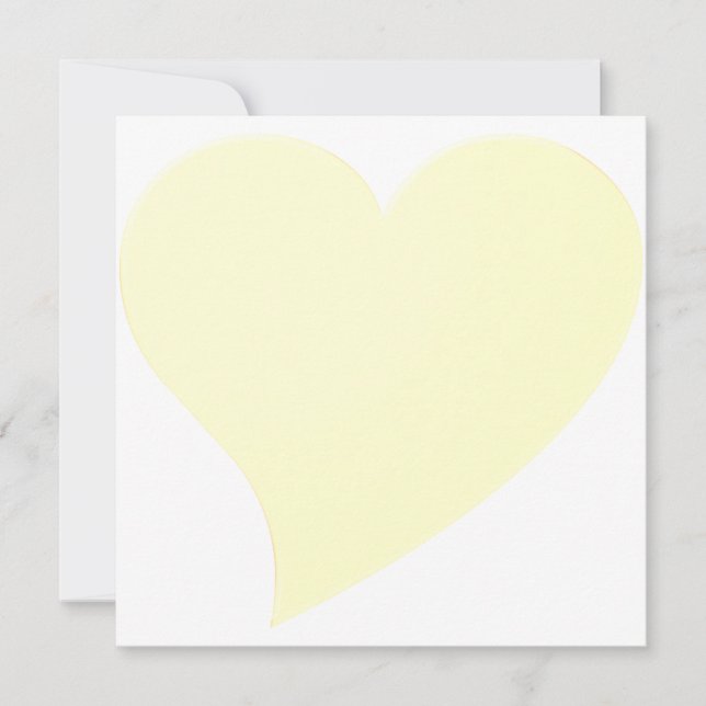 Cute pale yellow big heart minimalist Modern card (Front)