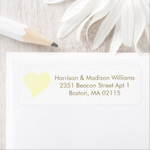 Cute pale yellow heart custom Return Address