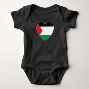 cute palestine flag heart graphic design baby bodysuit