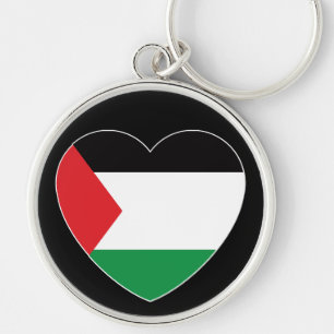 cute palestine flag heart graphic design keychain