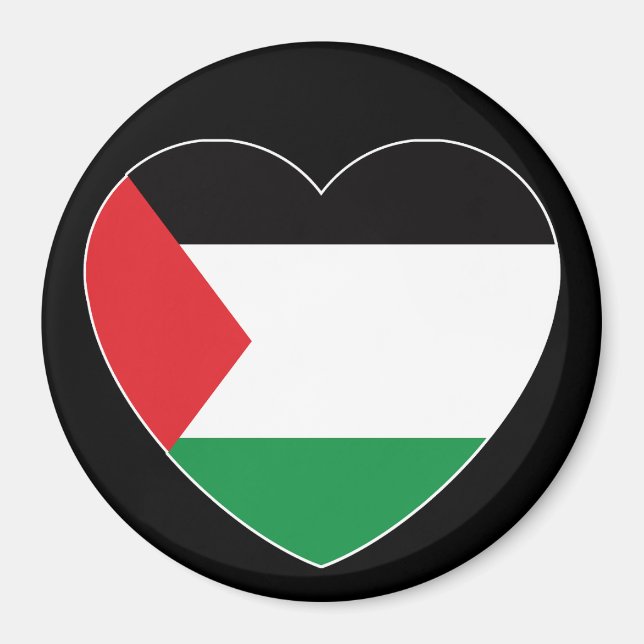 cute palestine flag heart graphic design magnet (Front)