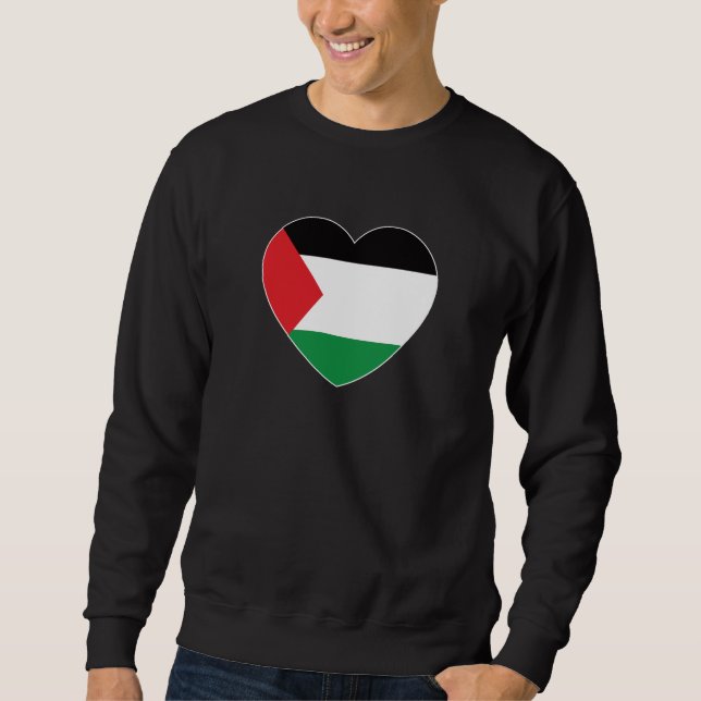 cute palestine flag heart graphic design sweatshirt (Front)