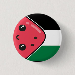 Cute Palestine flag with watermelon-Free Palestin 3 Cm Round Badge