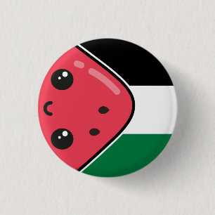 Cute Palestine flag with watermelon-Free Palestin 3 Cm Round Badge