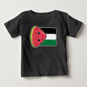 Cute Palestine flag with watermelon-Free Palestin  Baby T-Shirt
