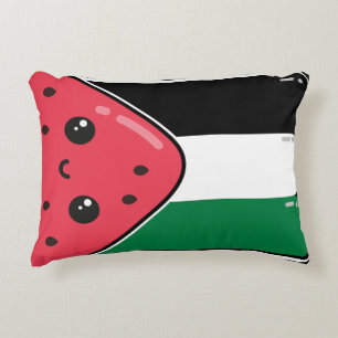 Cute Palestine flag with watermelon-Free Palestin  Decorative Cushion