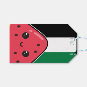 Cute Palestine flag with watermelon-Free Palestin Gift Tags