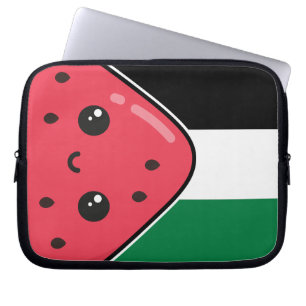 Cute Palestine flag with watermelon-Free Palestin Laptop Sleeve