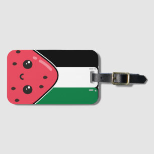 Cute Palestine flag with watermelon-Free Palestin Luggage Tag