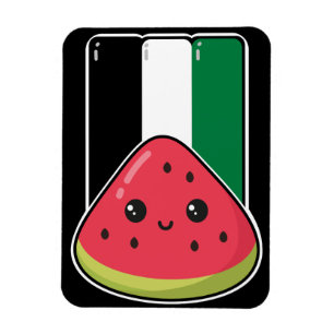Cute Palestine flag with watermelon-Free Palestin Magnet