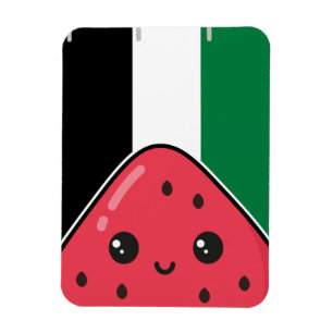 Cute Palestine flag with watermelon-Free Palestin Magnet
