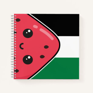 Cute Palestine flag with watermelon-Free Palestin Notebook