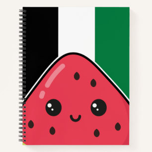 Cute Palestine flag with watermelon-Free Palestin  Notebook
