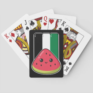 Cute Palestine flag with watermelon-Free Palestin  Playing Cards