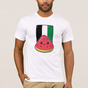 Cute Palestine flag with watermelon-Free Palestin  T-Shirt
