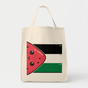 Cute Palestine flag with watermelon-Free Palestin Tote Bag