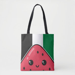 Cute Palestine flag with watermelon-Free Palestin  Tote Bag