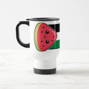 Cute Palestine flag with watermelon-Free Palestin  Travel Mug