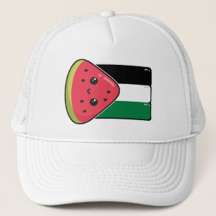 Cute Palestine flag with watermelon-Free Palestin  Trucker Hat