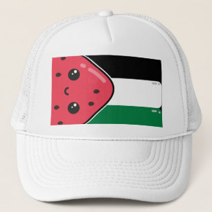 Cute Palestine flag with watermelon-Free Palestin  Trucker Hat