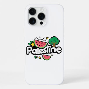 Cute Palestine word surrounded by watermelons tree iPhone 16 Pro Max Case