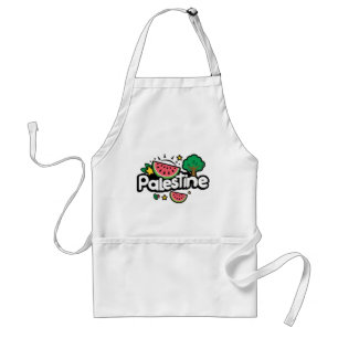Cute Palestine word surrounded by watermelons tree Standard Apron