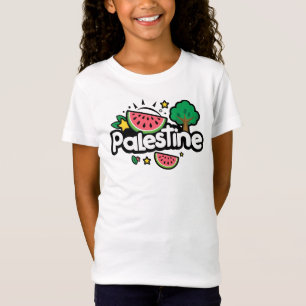Cute Palestine word surrounded by watermelons tree T-Shirt